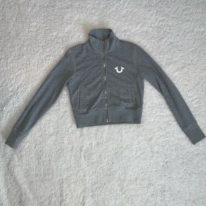 TRUE RELIGION cropped grey jacket